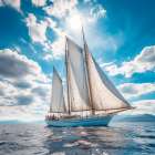Sailboat on open water Art Print